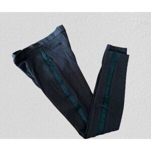 THEORY Brown Leggings Skinny Pants Site Black Insert Size 2